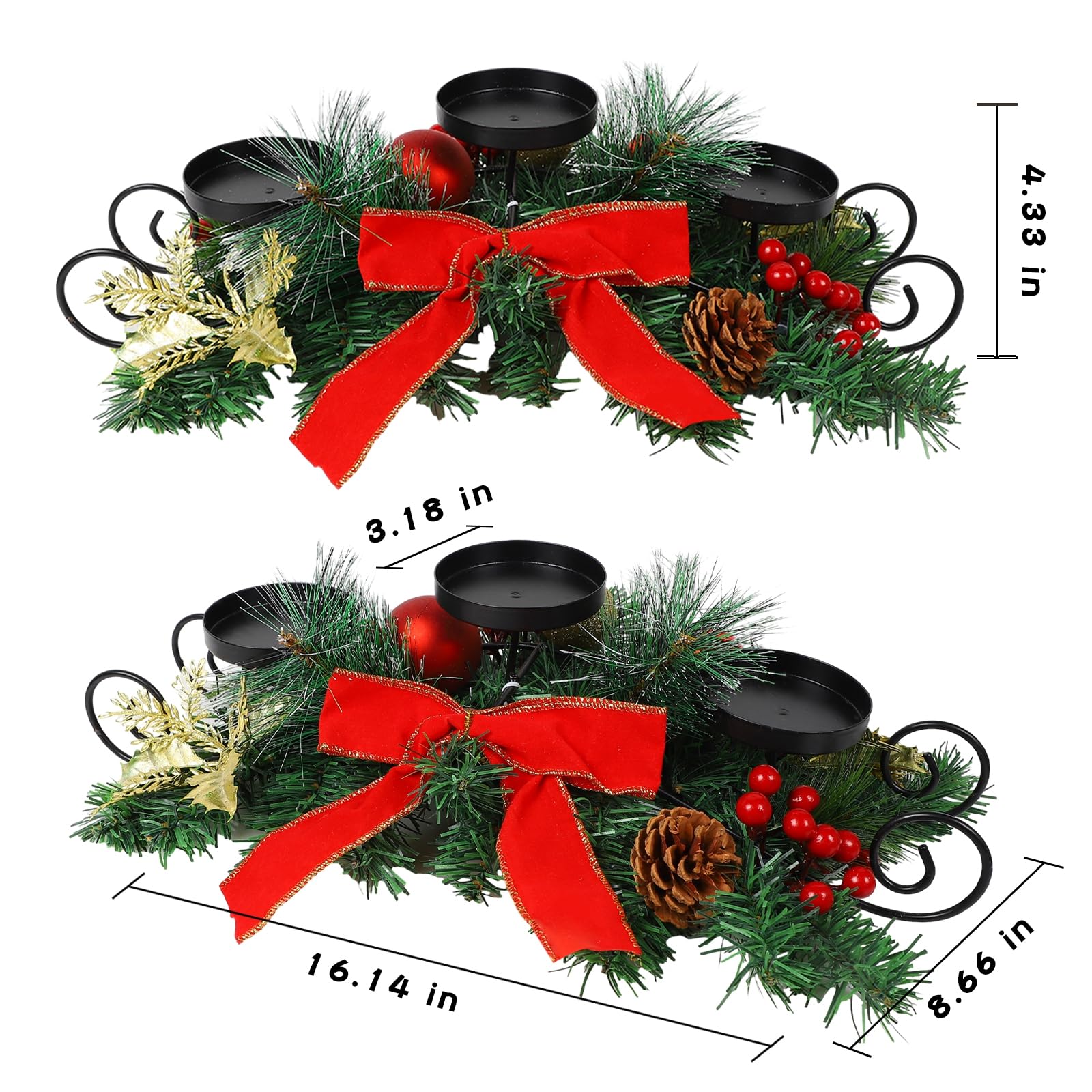 Amazon.co.jp: MorTime クリスマスキャンドルホルダー センターピース